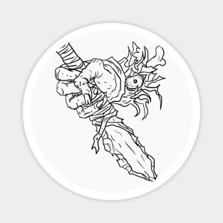 Scary Hands Monster Horror Black Lineart Magnet